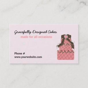 Tarjeta De Visita Pastel de Boda de diseño elegante