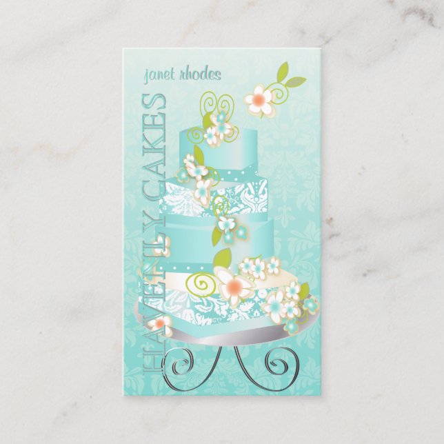 Tarjeta De Visita Pastel de boda de PixDezines/Panadería (Anverso)