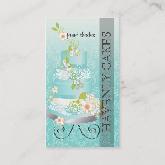 Tarjeta De Visita Pastel de boda de PixDezines/Panadería (Anverso)