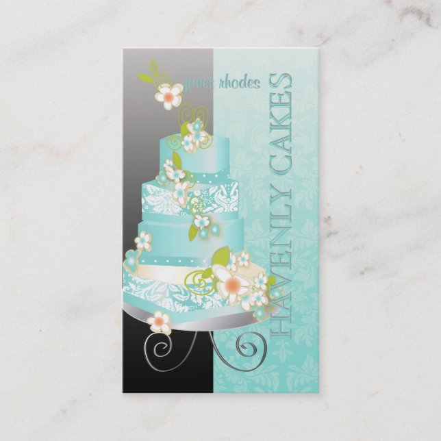 Tarjeta De Visita Pastel de boda de PixDezines/Panadería (Anverso)
