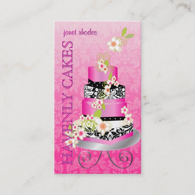 Tarjeta De Visita Pastel de boda de PixDezines/Panadería (Anverso)