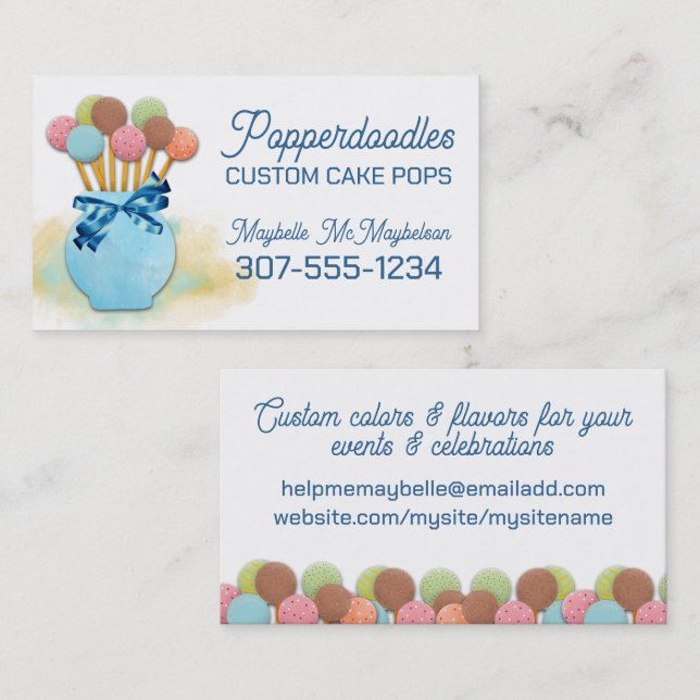 Tarjeta De Visita Pastel de boda evento panadería pastelería confecc (Anverso / Reverso)
