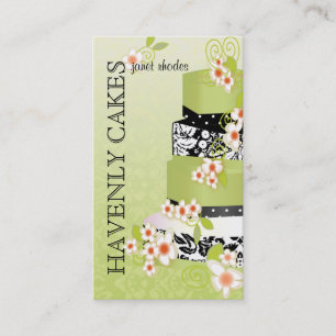 Tarjeta De Visita Pastel de bodas del té verde de PixDezines/fondo