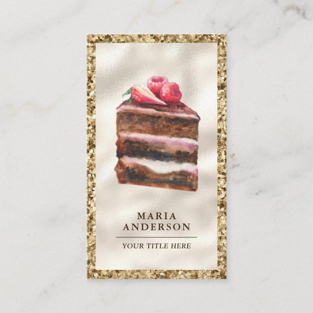 Tarjeta De Visita Pastel de chocolate de fresa Pastel de pasteles de (Anverso)