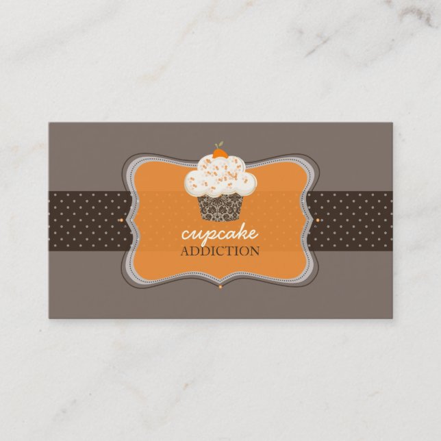 Tarjeta De Visita Pastel de chocolate naranja de PixDezines/pattisse (Anverso)