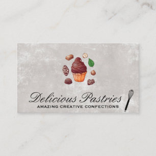 Tarjeta De Visita Pastel de chocolate y dulces   Whisk