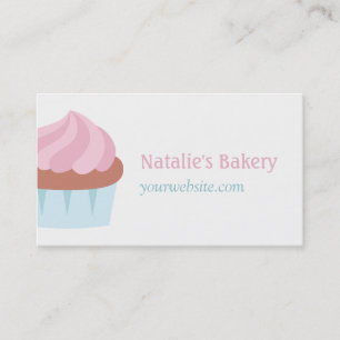 Tarjeta De Visita Pastel de Cupcake de Glaseado Rosa Bakery Pasteler