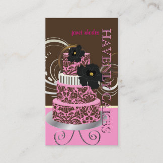 Tarjeta De Visita Pastel de damascos de chocolate rosado y pastelerí