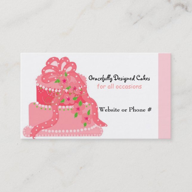 Tarjeta De Visita Pastel de diseño de cinta rosa (Anverso)