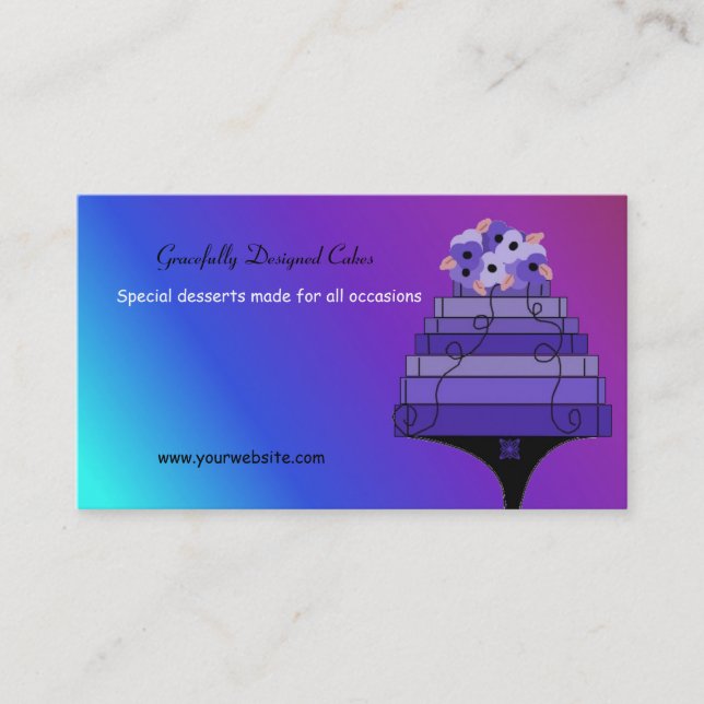 Tarjeta De Visita Pastel de diseño púrpura (Anverso)