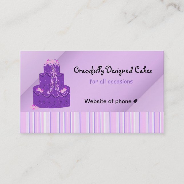 Tarjeta De Visita Pastel de diseño púrpura (Anverso)