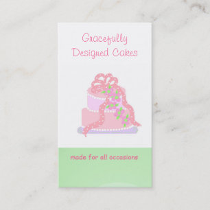 Tarjeta De Visita Pastel de diseño rosa y verde