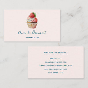 Tarjeta De Visita Pastel de fresa postre dulce