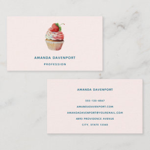 Tarjeta De Visita Pastel de fresa postre dulce