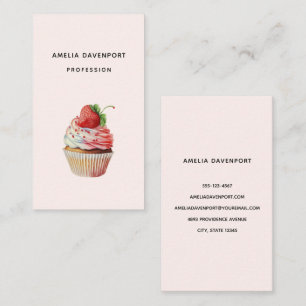 Tarjeta De Visita Pastel de fresa postre dulce