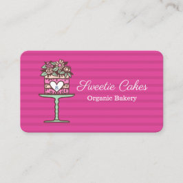 Tarjeta De Visita Pastel de panadería con estilo floral y logotipo S