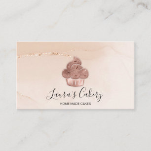 Tarjeta De Visita Pastel de panadería Pastel Rubor Rosa Gold