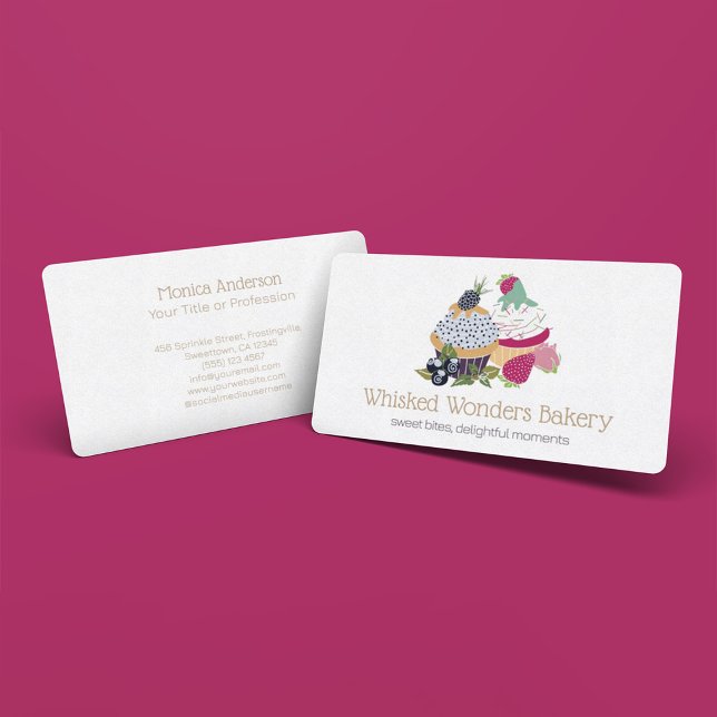 Tarjeta De Visita Pastel de pastelería (Cupcake Bakery Chef Business Card)