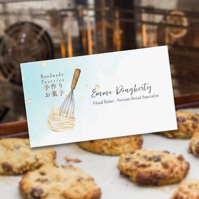 Tarjeta De Visita Pastel de pastelería Baking Utensil Whisk Cream Bl (Subido por el creador)