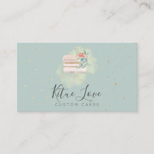 Tarjeta De Visita Pastel de pastelería de pastelería de Boda Rústico
