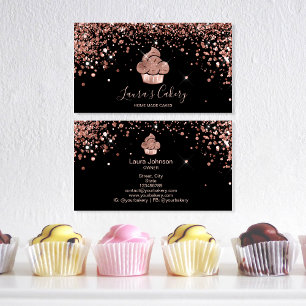 Tarjeta De Visita Pastel de pastelería Pastelería Purpurina Dris Ros