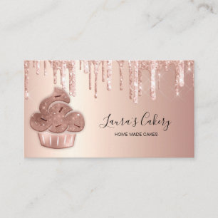 Tarjeta De Visita Pastel de pastelería Pastelería Purpurina Dris Ros