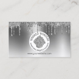 Tarjeta De Visita Pastel de pastelería Purpurina Chef Dris Plata