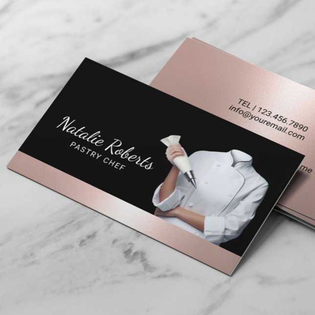 Tarjeta De Visita Pastel de pastelería Rosa moderno Panadería de pas (Subido por el creador)