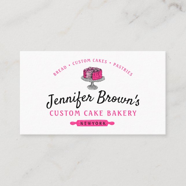 Tarjeta De Visita Pastel de pastelería y pastelería (Anverso)