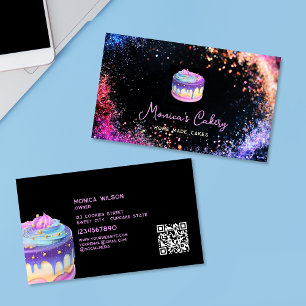 Tarjeta De Visita Pastel de Purpurina holográfico hecho en casa past