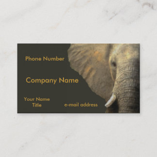 Tarjeta De Visita Pastel de retrato elefante en negro