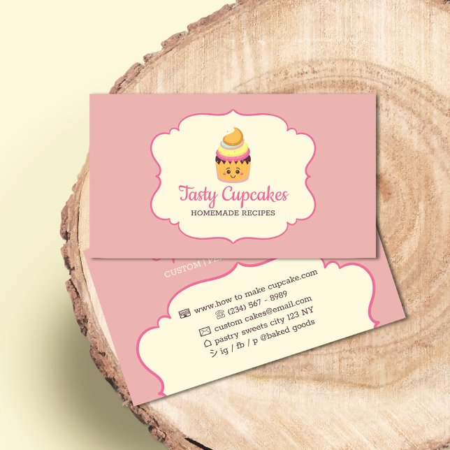 Tarjeta De Visita Pastel de tarta Cute Baker delicioso postre (Subido por el creador)