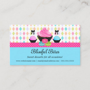 Tarjeta De Visita Pastel de tarta de torta festiva Macaron