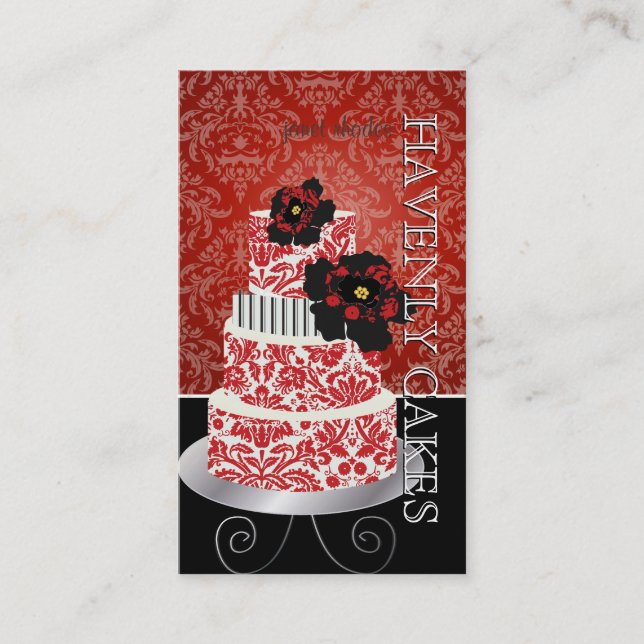 Tarjeta De Visita Pastel de terciopelo rojo PixDezines /pâtisserie (Anverso)