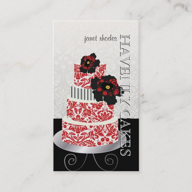 Tarjeta De Visita Pastel de terciopelo rojo PixDezines /pâtisserie (Anverso)