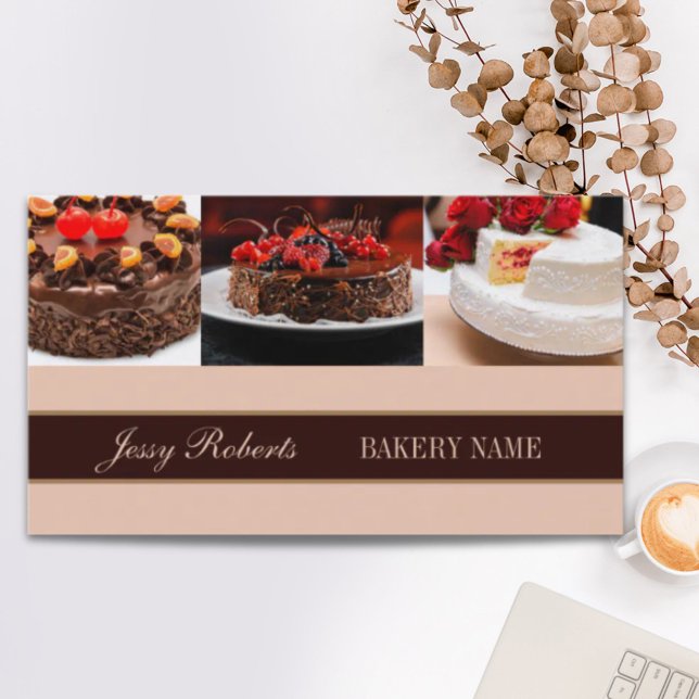 Tarjeta De Visita Pastel de torta Boda Pastel de pastelería panaderí (Cupcake Wedding Cake Catering baker bakery Business Card)