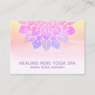 Tarjeta De Visita *~* Pastel de yoga arco iris espiritual Reiki Mand