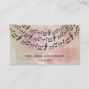 Tarjeta De Visita Pastel del melocotón del pianista de Componist de