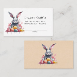 Tarjeta De Visita Pastel Easter Bunny y Huevos Diaper Raffle