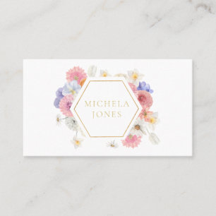 Tarjeta De Visita Pastel Floral Mujeres Elegantes Diseñador Elegante