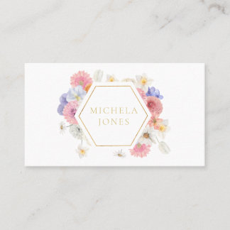 Tarjeta De Visita Pastel Floral Mujeres Elegantes Diseñador Elegante