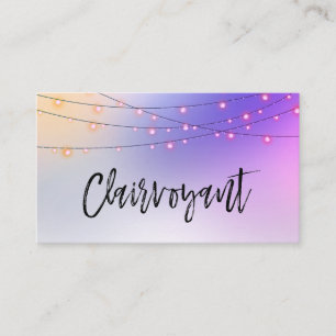Tarjeta De Visita *~* Pastel Gold String Lights Clairvoyant Reader