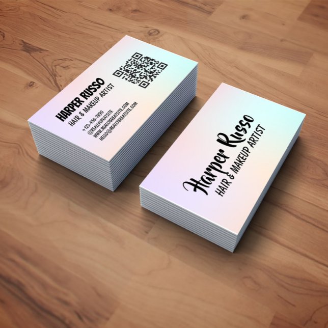 Tarjeta De Visita Pastel Gradient Dreamy Hair Makeup Artist (Subido por el creador)