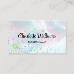 Tarjeta De Visita Pastel Holográfico Elegante Purpurina Irlandés