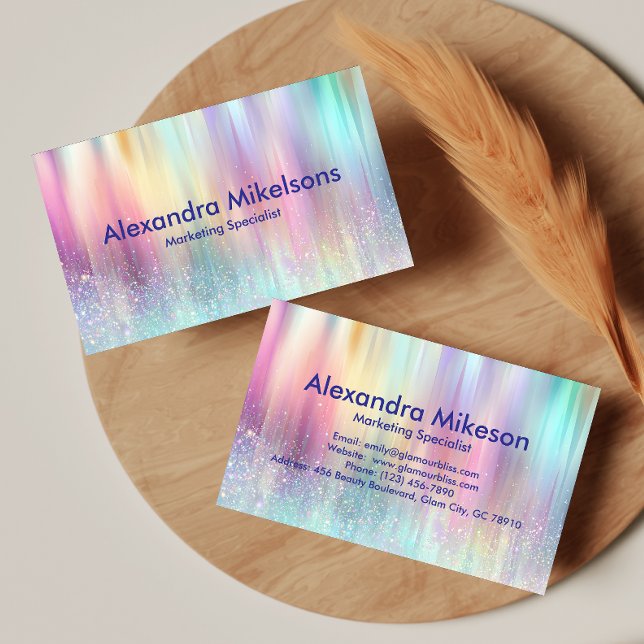 Tarjeta De Visita Pastel Holographic Professional Branding (Subido por el creador)