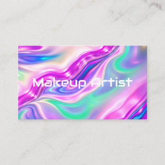 Tarjeta De Visita Pastel Holographic Swirl Abstract