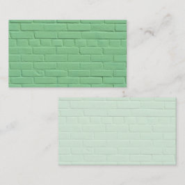 Tarjeta De Visita Pastel Mint Green Brick Wall
