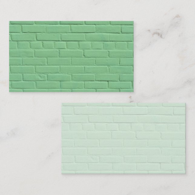 Tarjeta De Visita Pastel Mint Green Brick Wall (Anverso / Reverso)