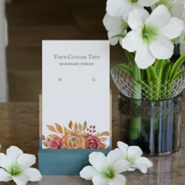 Tarjeta De Visita Pastel Naranja Otoño Flor Joyería Earring