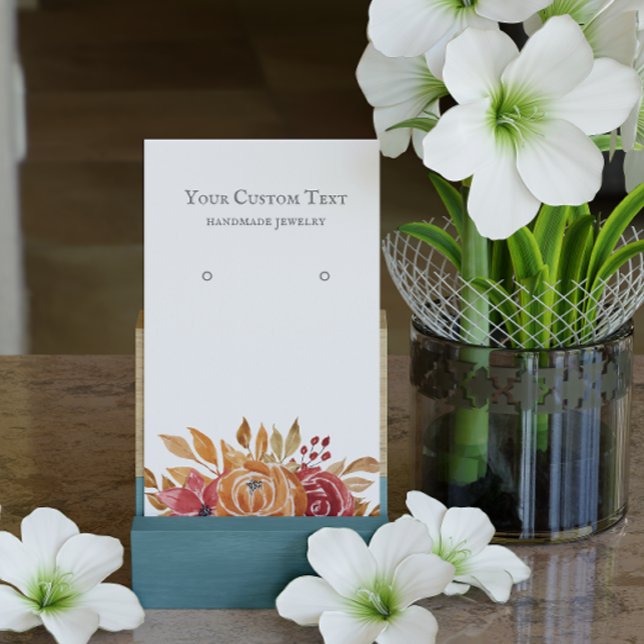 Tarjeta De Visita Pastel Naranja Otoño Flor Joyería Earring (Subido por el creador)